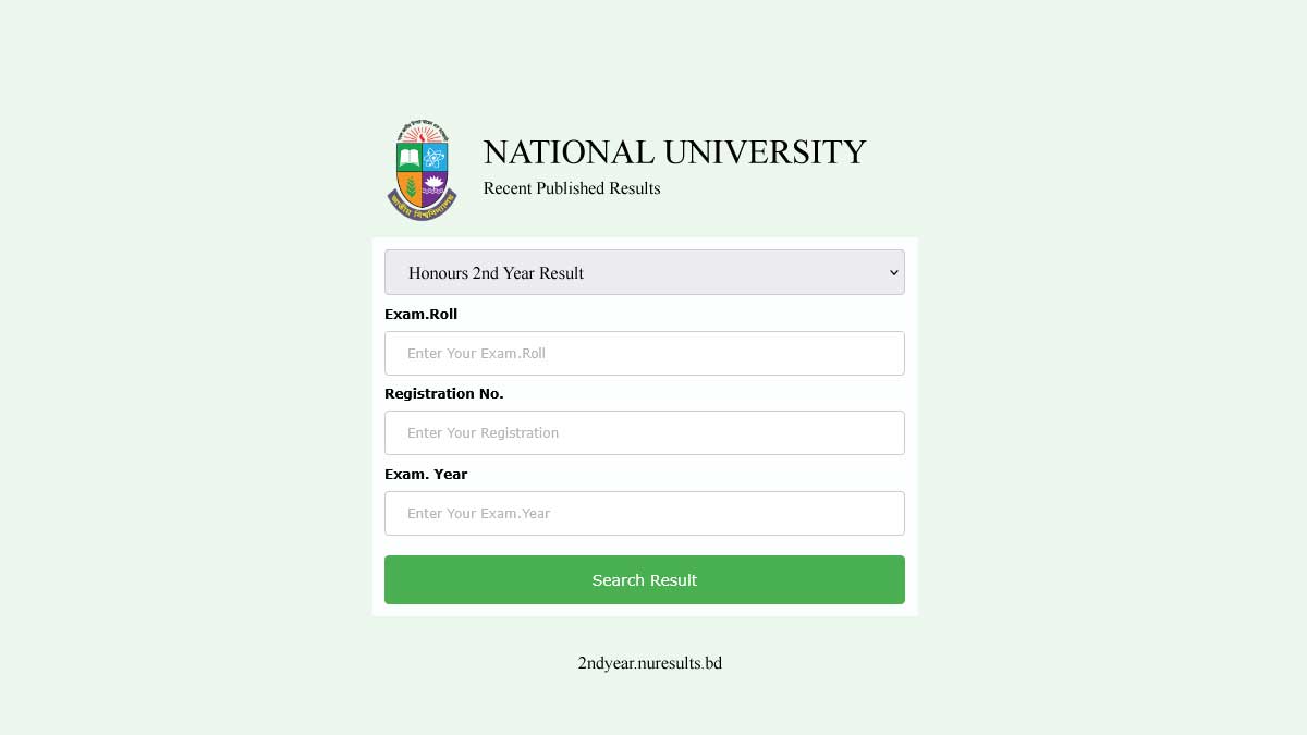 NU Honours 2nd Year Result feature Image